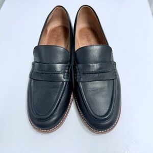 Madewell Black and Brown Leather Penny Loafers
